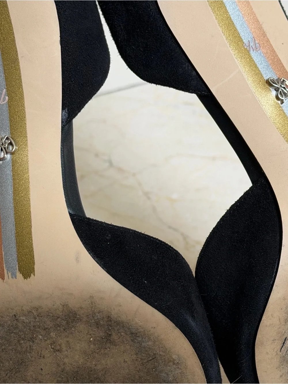 Sam Edelman Black Suede Pointed D'Orsay Flats - Picture 4 of 4